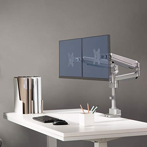Lorell 99803 USB Pole Dual Monitor Mounting Arm, Gray