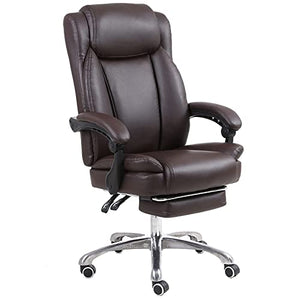 UsmAsk Managerial and Executive Office Chair with Footrest - PU Leather, Adjustable, Thickened Seat