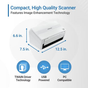 Visioneer Patriot PD45 Scanner, USB Duplex Office Document Scanner for PC, 50 PPM, ADF, White
