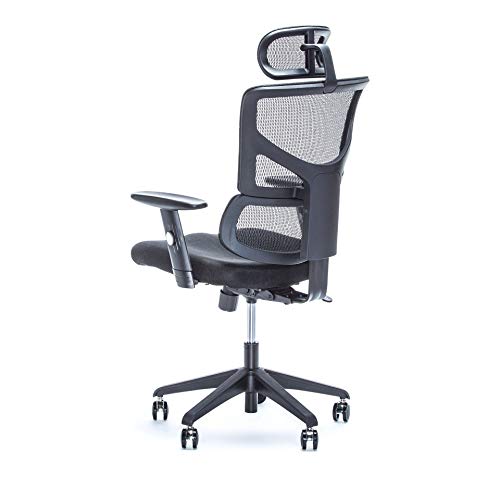 X-Chair X-Basic Task Chair with Headrest - Black Flex Mesh - Ergonomic Office Seat