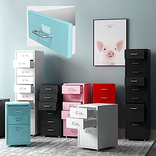 Nieke 2 Drawer Metal Steel Storage Cabinet, Rolling