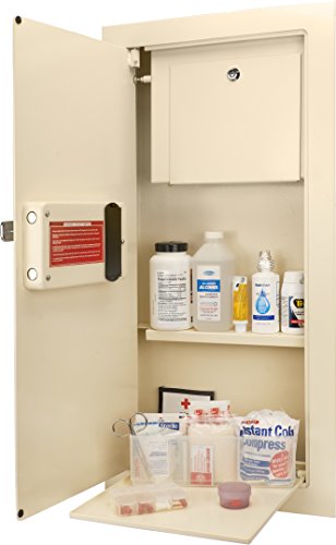 Barska AX12880 White Biometric Fingerprint Security Wall Safe 0.83 Cubic Ft