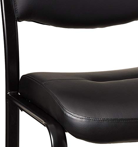 Boss Office Products Leather Sled Base Side Chair in Black, Set of 4