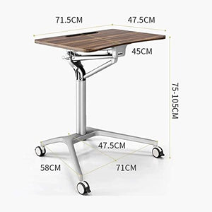 None Mobile Standing Laptop Desk Height Adjustable Rolling Sit Stand Workstation
