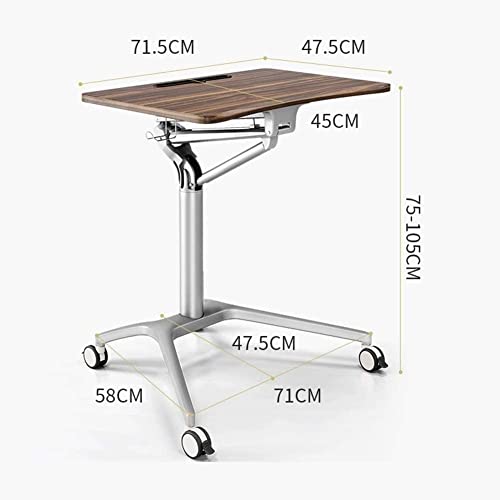 Mobile Standing Laptop Desk Height Adjustable Rolling Sit Stand Workstation