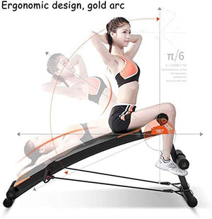 WJFXJQ Sit Up Bench Ab Bench Crunch Board Slant Board Adjustable Workout Fitness Equipment for Toning and Strength Training