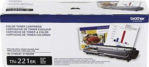 Brother TN-221BK TN-221C TN-221M TN-221Y DCP-9015 9020 HL-3140 3150 3170 3180 MFC-9130 9140 9330 9340 Toner Cartridge Set (Black Cyan Magenta Yellow, 4-Pack) in Retail Packaging