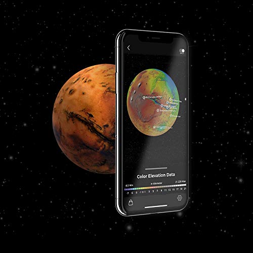 AstroReality Mars Pro | Mars Globe | Solar System Model, Martian Planet | 3D Printed, 4.72" | Paired with Augmented Reality App | Educational Science Aid | Educational Gift