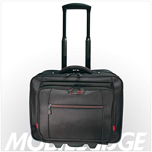 Mobile Edge Professional Rolling Laptop Case, 17.3 Inch, Adjustable Laptop Section, Five-Stage Telescoping Handle, Black, for Men, Women, Business, Travel, Students, MEPRC1