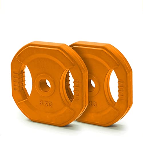 whl Barbell Plates 1.25KG2,2.5KG2,5KG2 Weighted Plate Barbells, Bars – Choose from Singles & Pairs, Shock-Absorbing, Minimal Bounce Steel Weight Strength Training Equipment (Size : 5KG2)