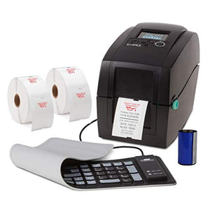 Slip-N-Grip Printer kit Including 2 Rolls of Generic red Oil can Static Cling Labels