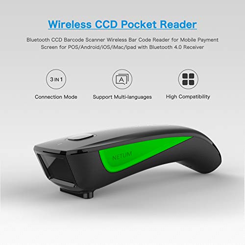 NETUM C740 Mini Barcode Scanner, Bluetooth & 2.4G Wireless & Wired 3-in-1 Portable USB CCD Image Reader - 120 Pieces