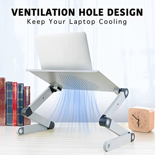 EYHLKM Adjustable Aluminum Laptop Desk Stand Table Vented Ergonomic TV Bed Lap Desk Work from Home Office Riser Couch (Color : A)