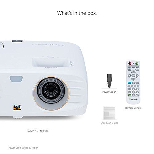 ViewSonic PX727-4K 4K Projector with HDR Support, Rec. 709 RGBRGB, and HDMI Ideal for Home Theater (Renewed)