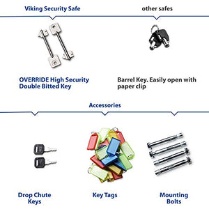 Viking Security Safe VS-144KS Heavy duty Key Safe Key Cabinet with Lockable Drop Slot 144 Key Capacity