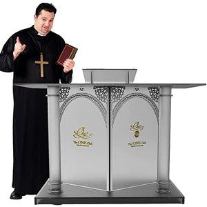 ZEELYDE Acrylic Transparent Floor-Standing Lectern Podium Stand