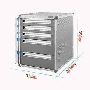 WASHLA Aluminum Alloy File Cabinet with Lockable Drawer Organizer