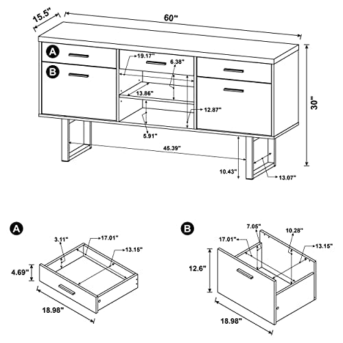 Coaster Home Furnishings Lawtey 5-Drawer Credenza Cappuccino