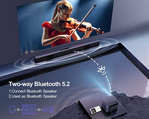 WiMiUS 4K Projector with Auto Focus/Keystone, WiFi 6, Bluetooth 5.2, FHD Native 1080P, P64 Outdoor Movie Proyector, 50% Zoom, Home Projector - iOS/Android/HDMI/TV Stick Compatible