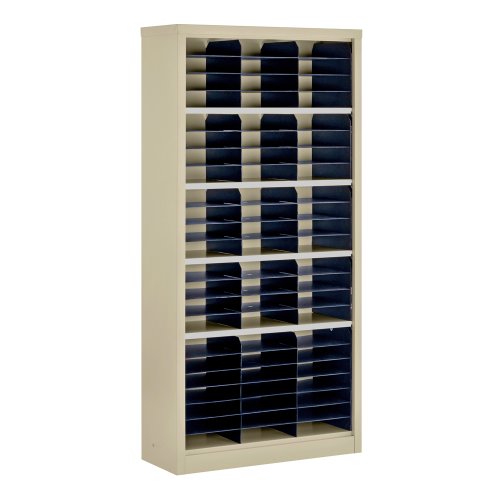 Sandusky Lee BQD4-07 Putty Steel Powder coat Snapit Literature Organizer, 72" Height x 34-1/2" Width x 13" Depth