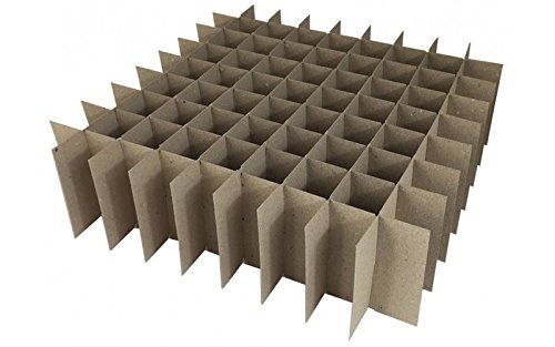 Chipboard Box Dividers 81 Cells for 1 oz (30ml) Boston Round for E-Liquid Juice Vapor Cigarettes, Essential Oils, Cosmetics etc. Fits inside any 12 x 12 box like large flat rate USPS box (Pack of 100)