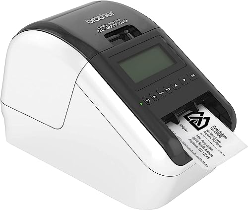 Brother Professional Label Printer - WiFi, Ethernet, Bluetooth Connectivity - 110 Labels/Min, 300 x 600 dpi, Auto Cut - Includes 1 Roll of 400 Address Labels