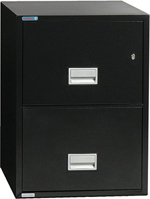 Phoenix Vertical 25 inch 2-Drawer Legal Fireproof File Cabinet with Water Seal - Black