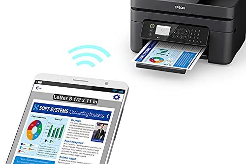 Epson Workforce WF-2850 All-in-One Wireless Color Inkjet Printer for Home Office, Black - Print Scan Copy Fax - 10 ppm, 5760 x 1440 dpi, 8.5 x 14, Auto 2-Sided Printing, 30-Sheet ADF, Voice-Activated