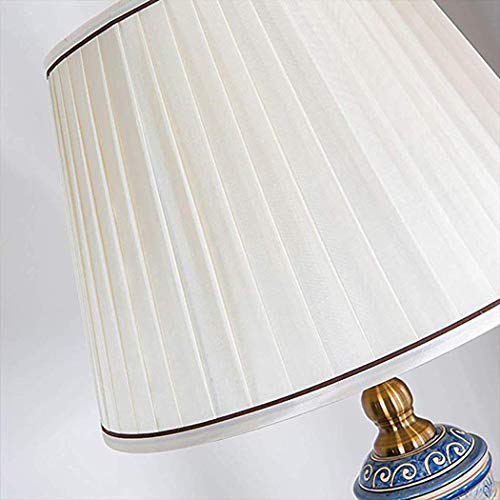 ZIXUAA American Ceramic Floor Lamp Retro Wrought Iron Threaded Rod Floor Lamps Standard Light Suitable for Living Room Bedroom Study Standard Lamp