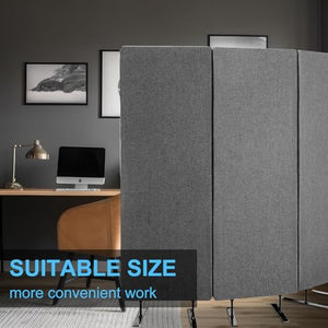 Pangda Privacy Divider 3-Pack, 72 x 66 Inch Acoustic Panel for Noise Reduction (Dark Gray)