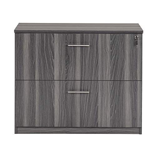 Safco Medina 2-Drawer Locking Lateral File Cabinet, Gray Steel Laminate