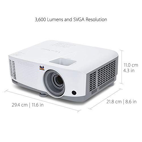 ViewSonic 3600 Lumens SVGA High Brightness Projector for Home and Office with HDMI Vertical Keystone and 1080p Support (PA503S)