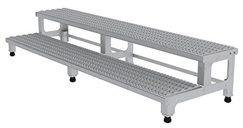 Vestil Stainless Steel Adjustable Step Mate Stand 2 Step 500 Lb. Capacity Silver