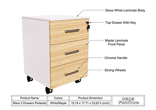 UGOS Modern Reception Desk 63" with Transaction Counter, Storage Drawer, and Laminate Desktop