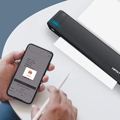 Portable a4 Printer Bundle Set-HPRT Mobile Thermal Printer and Ribbon, Support a4 Paper and US Letter Paper for Wireless Printing with Home Office, Outdoor Working, Cars and tra