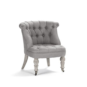 Zentique Amelie Slipper Children Chair, Grey Linen
