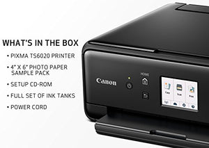 Canon Compact TS6020 Wireless Home Inkjet All-in-One Printer, Copier & Scanner, Mobile Printing, Auto Duplex and Business Card Printing, Black
