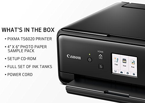 Canon Compact TS6020 Wireless Home Inkjet All-in-One Printer, Copier & Scanner, Mobile Printing, Auto Duplex and Business Card Printing, Black
