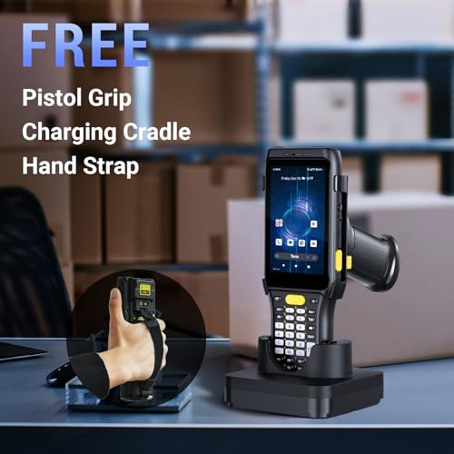 Tera Pro Android Barcode Scanner: Zebra SE4750MR 1D/2D QR Handheld PDA with Charging Cradle & Pistol Grip