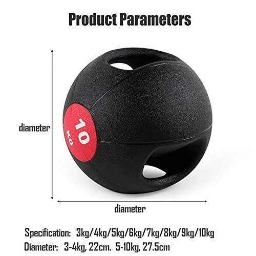 Medicine Ball Double Handle Medicine Ball, Core Training Cross Training Throwing Training Rubber Fitness Ball, Strength Training Equipment Suitable for Home Gym (Size : 7kg/15.4lb)