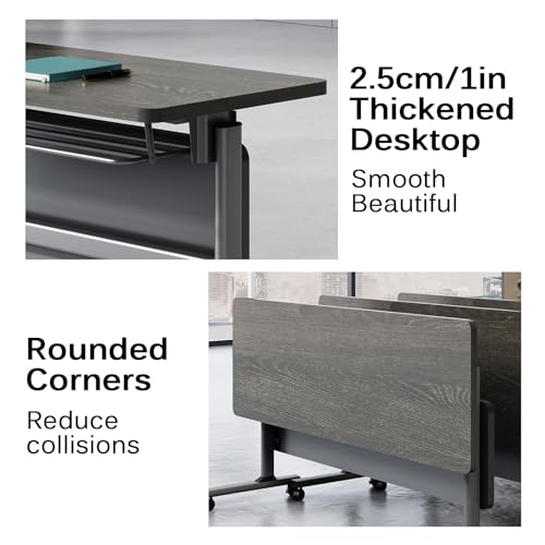 FQWYNMZ Foldable Meeting Table Set with Lockable Wheels