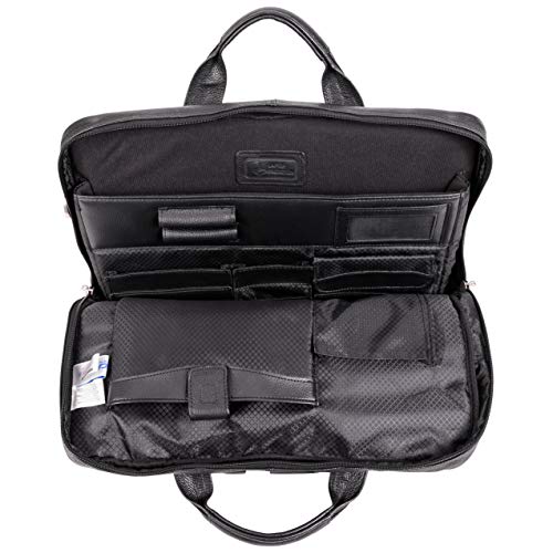 McKleinUSA S Series, Bridgeport, Pebble Grain Calfskin Leather, 17" Large Leather Laptop & Tablet Briefcase, Black (15475)
