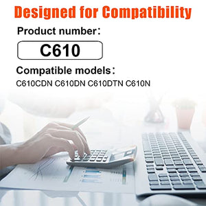 3-Pack 44315303 C610 Color Toner Cartridge Compatible Replacement for OKI Data C610CDN C610DN C610DTN C610N Printer Toner.