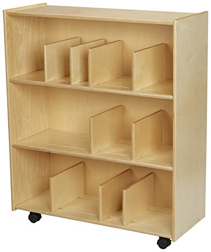 Childcraft Mobile Open Shelving Units with Adjustable Dividers, 35-3/4 x 14-1/4 x 42 Inches
