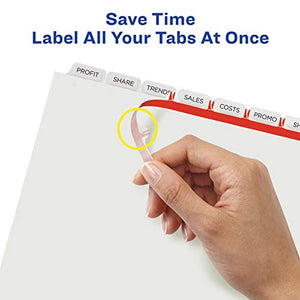 Avery Index Maker Clear Label Dividers, 8.5 x 11 Inch, 8 Tab, White Tab, 50 Sets  (11557)