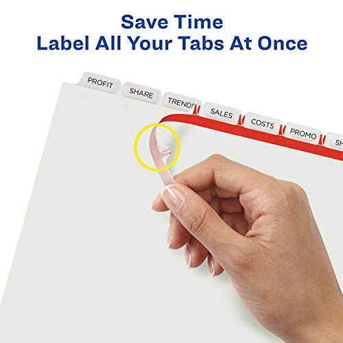 Avery Index Maker Clear Label Dividers, 8.5 x 11 Inch, 8 Tab, White Tab, 50 Sets  (11557)