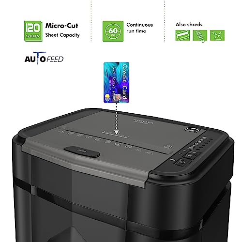 Aurora Professional Grade AU125MA Micro-Cut Paper Shredder - 120-Sheet Auto Feed - P-5 Security Level