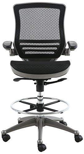 Harwick Evolve All Mesh Heavy Duty Drafting Chair, Gunmetal Finish