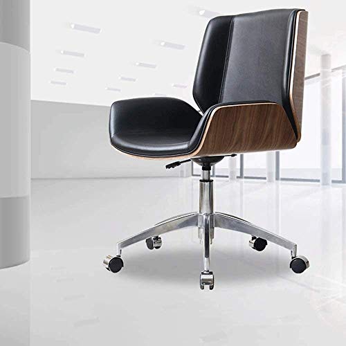 Drafting Stool with Wheels Adjustable Leather Ergonomic Office Chair