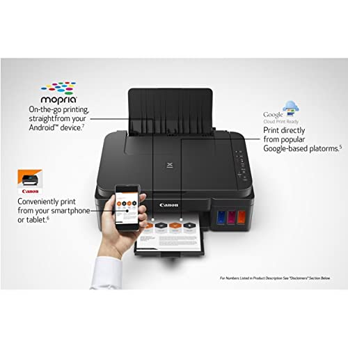 Canon PIXMA G Series Wireless MegaTank All-in-One Printer with Copier and Scanner, Built in Wi-Fi, Fast Print Speeds, Borderless Photos, Black, 32GB Durlyfish USB Card